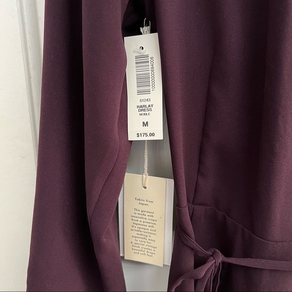 NWT Aritzia Harlay Wrap Eggplant Dress - Picture 4 of 8